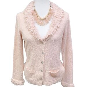 JH Collectibles Shag Loop Collar Sleeves Sweater